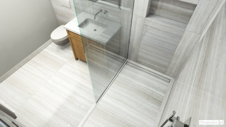 Whitewood marble bathroom Floor, walls and vanity